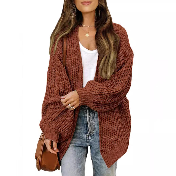 Damen Grobstrickjacke mit lässigem Schnitt und überschnittenen Schultern Drune