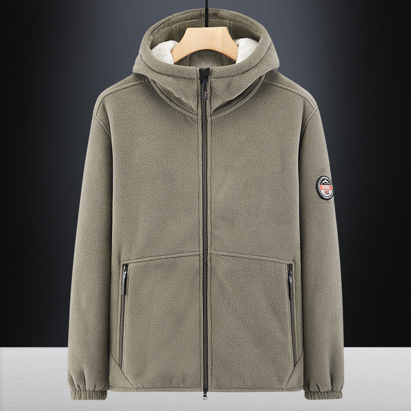 Herren Fleecejacke mit Kapuze Drune