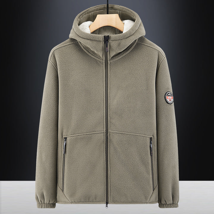 Herren Fleecejacke mit Kapuze Drune