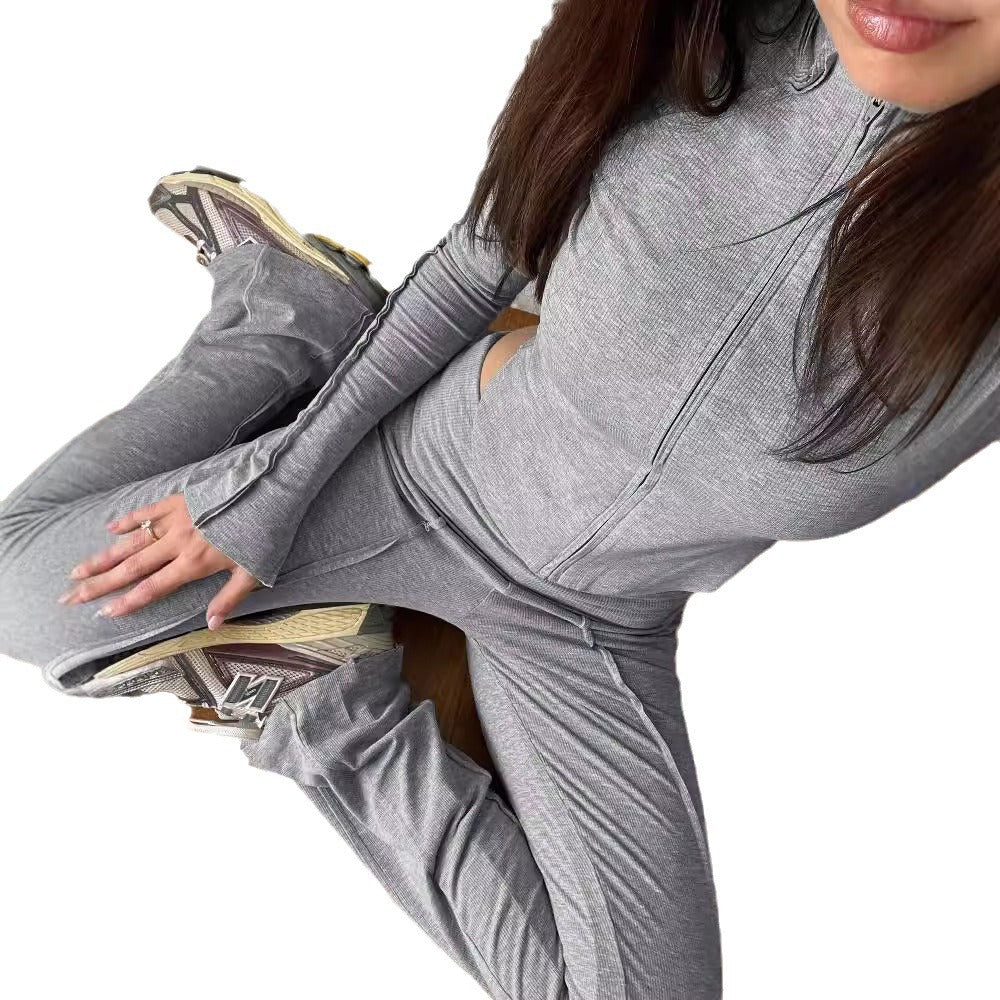 Damen Flared Yoga-Hose mit hohem Bund und atmungsaktivem Material Drune