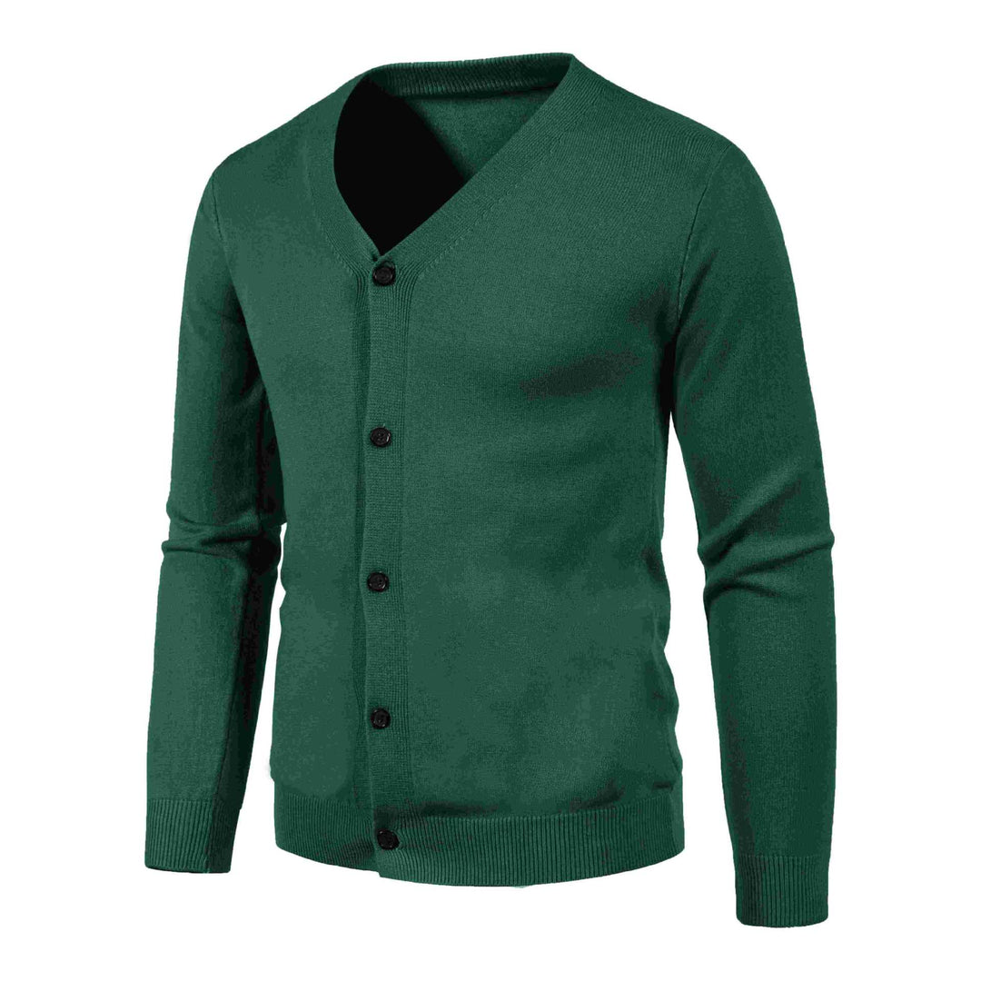Herren Feinstrick-Cardigan mit V-Ausschnitt, schmaler Passform und Knopfleiste Drune