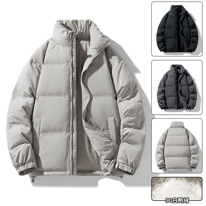 Herren Stepp-Daunen-Winterjacke mit hohem Stehkragen und verstellbarem Saum Drune