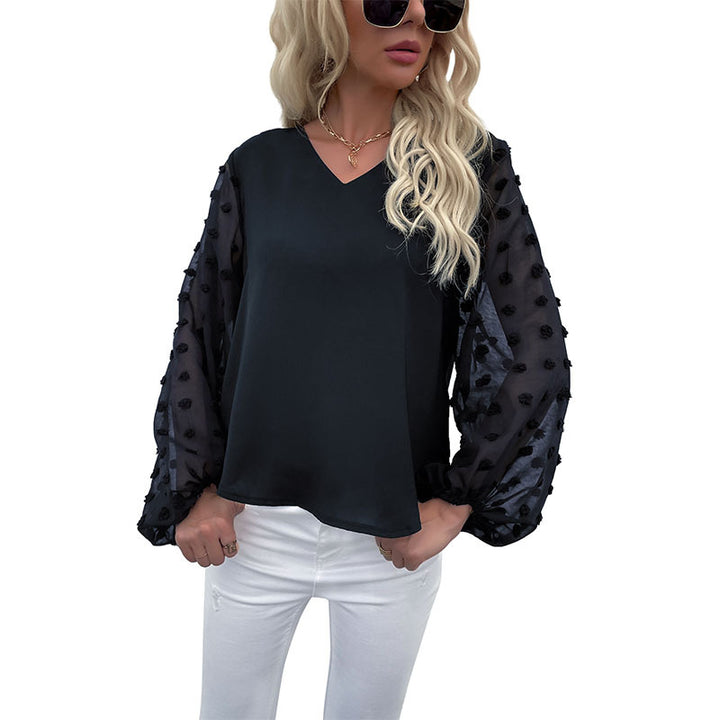 Damen Elegantem Oberteil mit Puffärmeln Drune