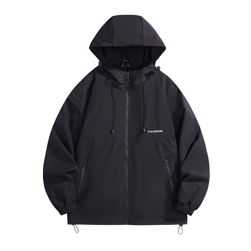 Herren Tech-Kapuzenwindbreaker mit verstellbarem Saum und wasserabweisender Membran Drune