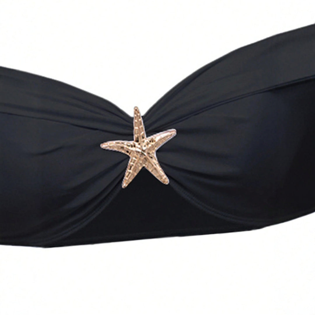 Damen Bikiniset mit Wickelrock und eleganten Schmuckdetails Drune