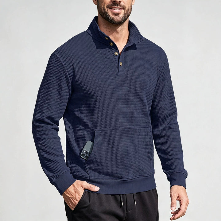 Herren Modischer Sportpullover mit Knopfleiste