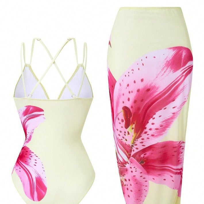 Damen Badeanzug mit elegantem Blumenprint Drune