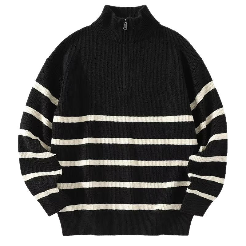 Herren Modischer Strickpullover mit Stehkragen Drune