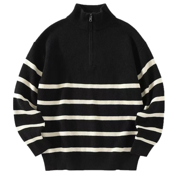 Herren Modischer Strickpullover mit Stehkragen Drune