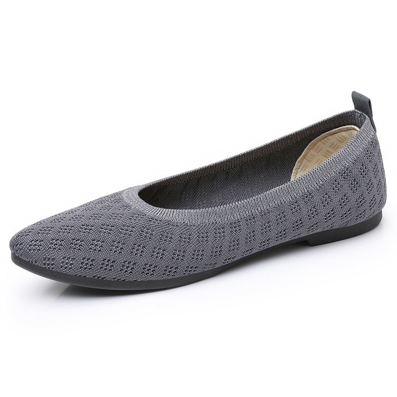 Damen nan gestrickter Ballerina-Slip-On mit atmungsaktiver 3D-Struktur und gepolstertem Memory-Fußbett Drune