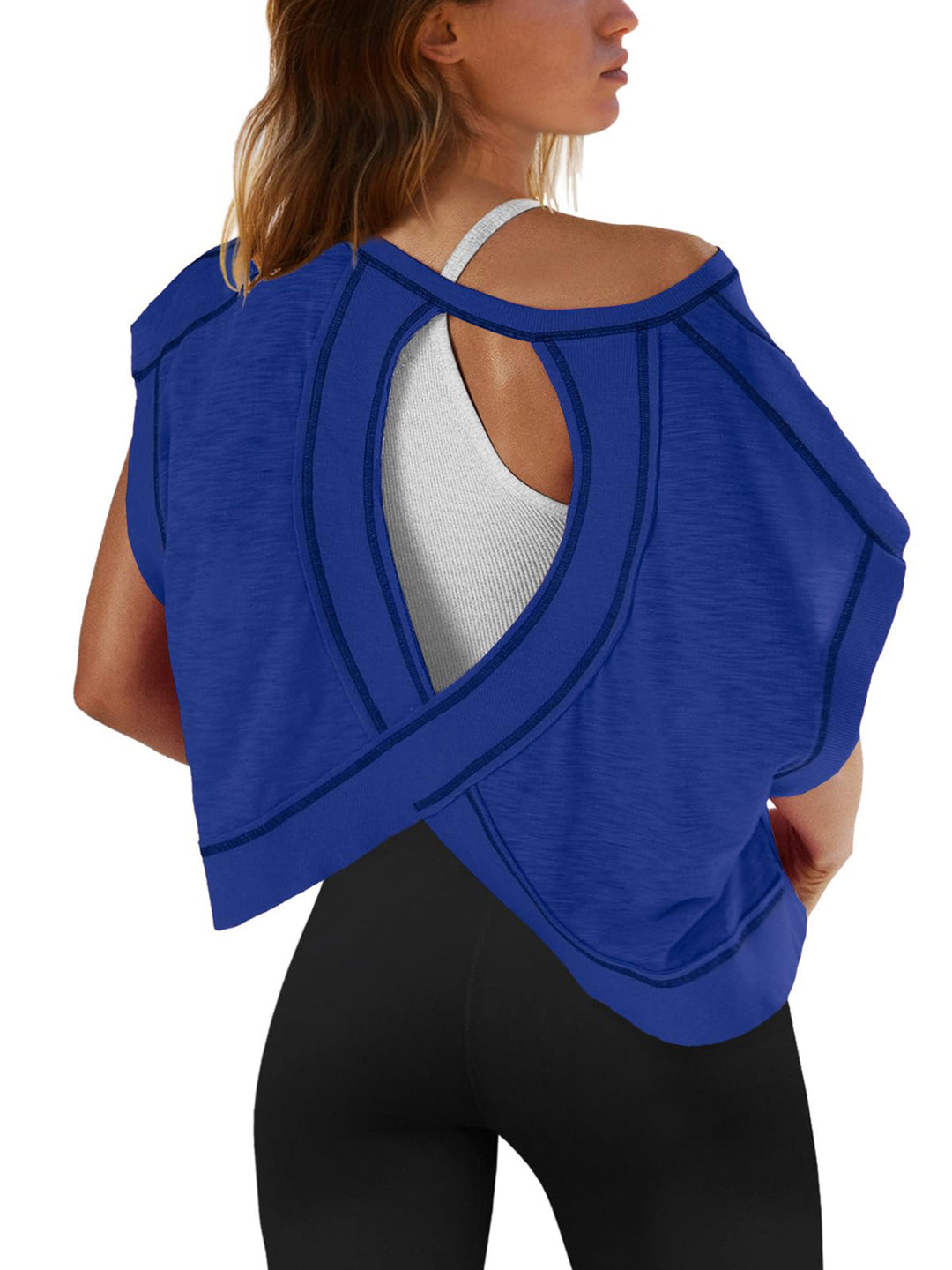 Damen modernes Cut-Out Oberteil Drune