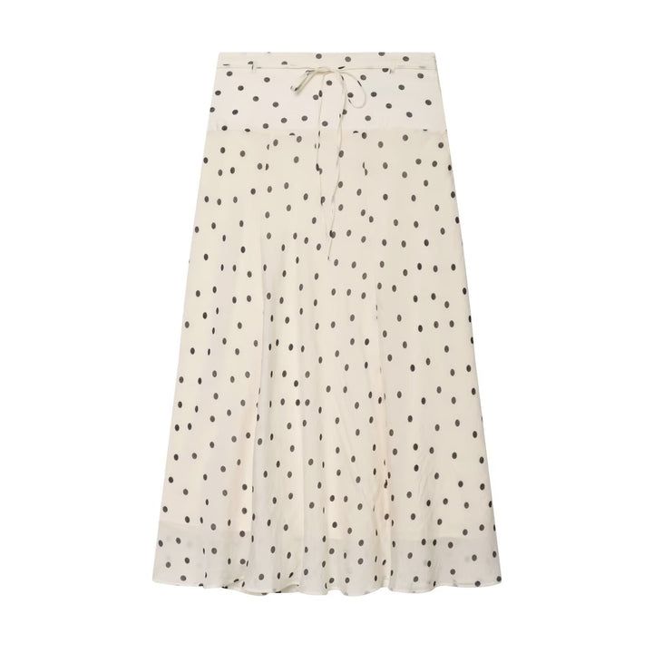Damen Leichter Midirock mit hoher Taille, A‑Linie und Bindegürtel Drune