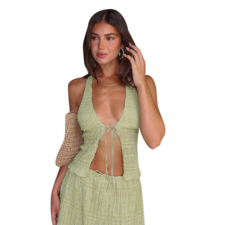 Damen Haltertop mit verspieltem Rüschendesign Drune