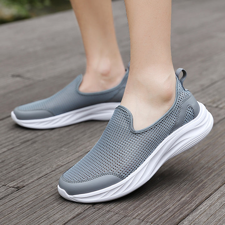 Herren nan atmungsaktiver Netz-Sportschuh mit Schlupfform und stoßdämpfender Laufsohle Drune