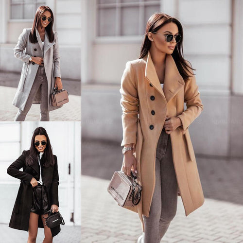 Damen Eleganter Trenchcoat aus hochwertigem Material mit taillierbarem Gürtel und stilvollem Schnitt Drune