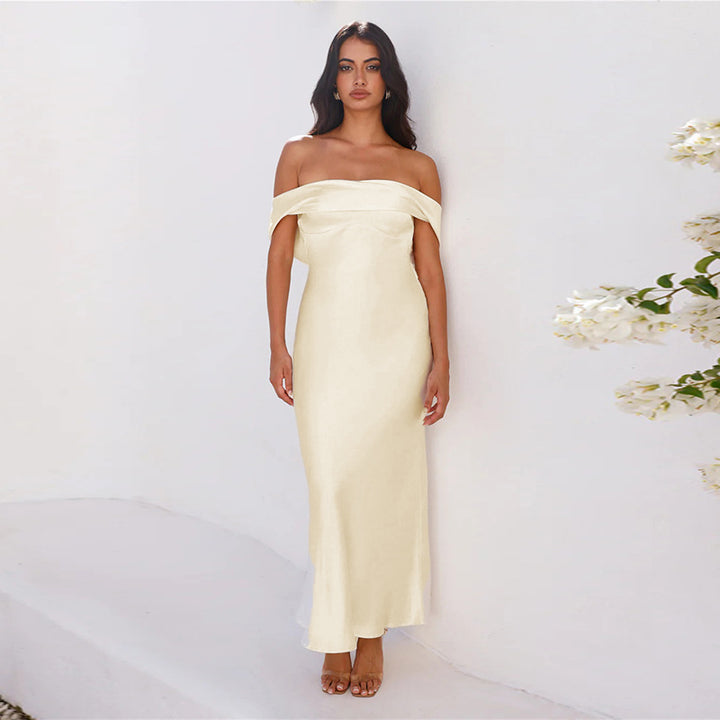 Damen Elegantes Maxikleid mit transparenten Details Drune