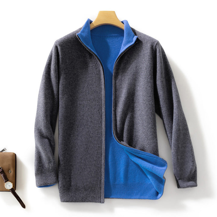 Damen Kurzgeschnittener Zip‑Strickcardigan mit Stehkragen und kaschmirähnlicher Weichheit Drune