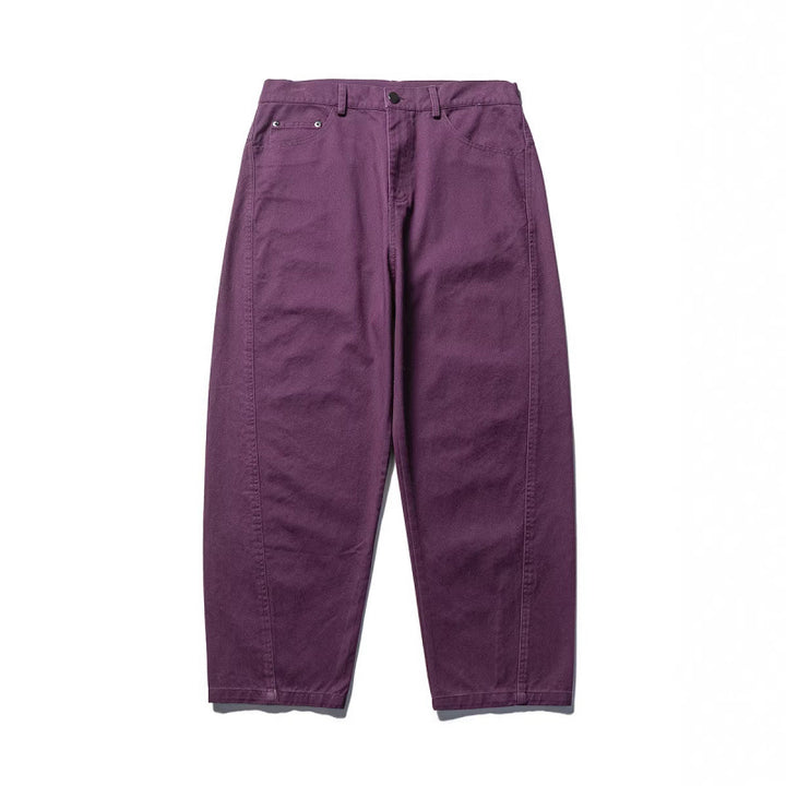 Herren Konisch geschnittene Twill-Hose mit hoher Taille und fünf Taschen Drune