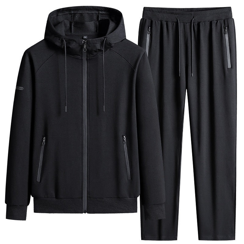 Herren Sportlicher Softshell-Trainingsanzug-Set mit fleecegefütterter Jacke und tapered Jogginghose Drune