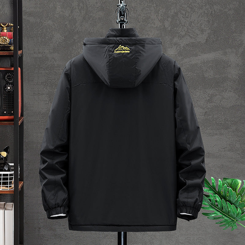 Herren wasserdichter isolierter Outdoorparka mit abnehmbarer Kapuze, Thermofutter und verdeckten Reißverschlusstaschen Drune