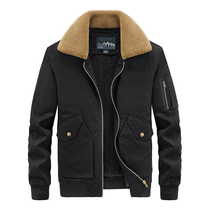 Herren Aviator-Blouson mit Sherpa-Kragen und Thermo-Teddyfutter Drune
