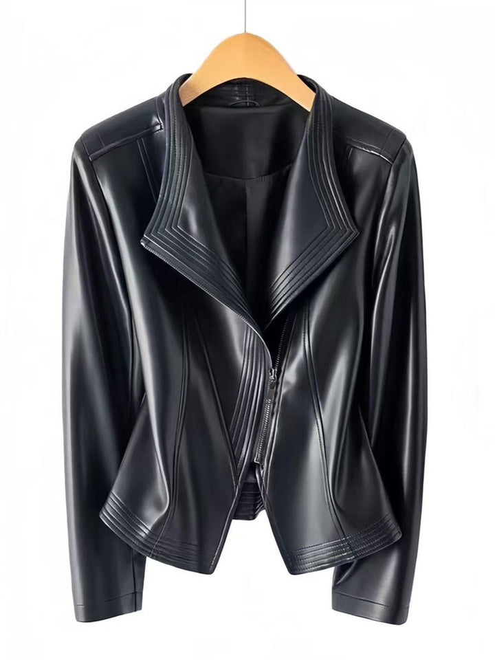 Damen Modische Lederjacke Drune