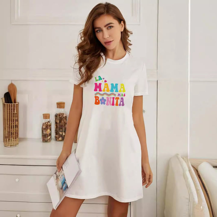 Damen Oversized T-Shirt mit inspirierendem Schriftzug und auffälligem Grafikdesign Drune