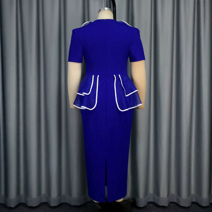 Damen figurbetontes Kleid mit fließendem Rüschendesign Drune