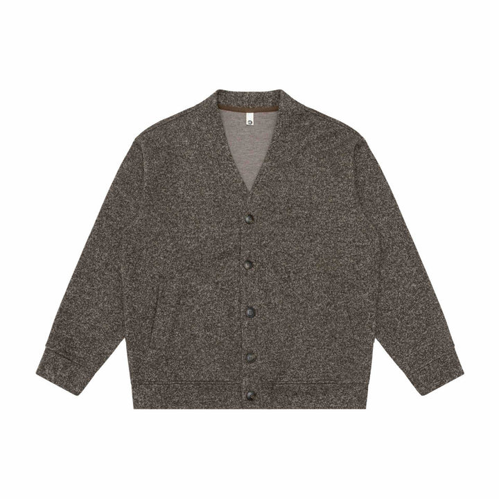 Unisex V-Ausschnitt Cardigan mit Strukturstrick und aufgesetzten Taschen Drune