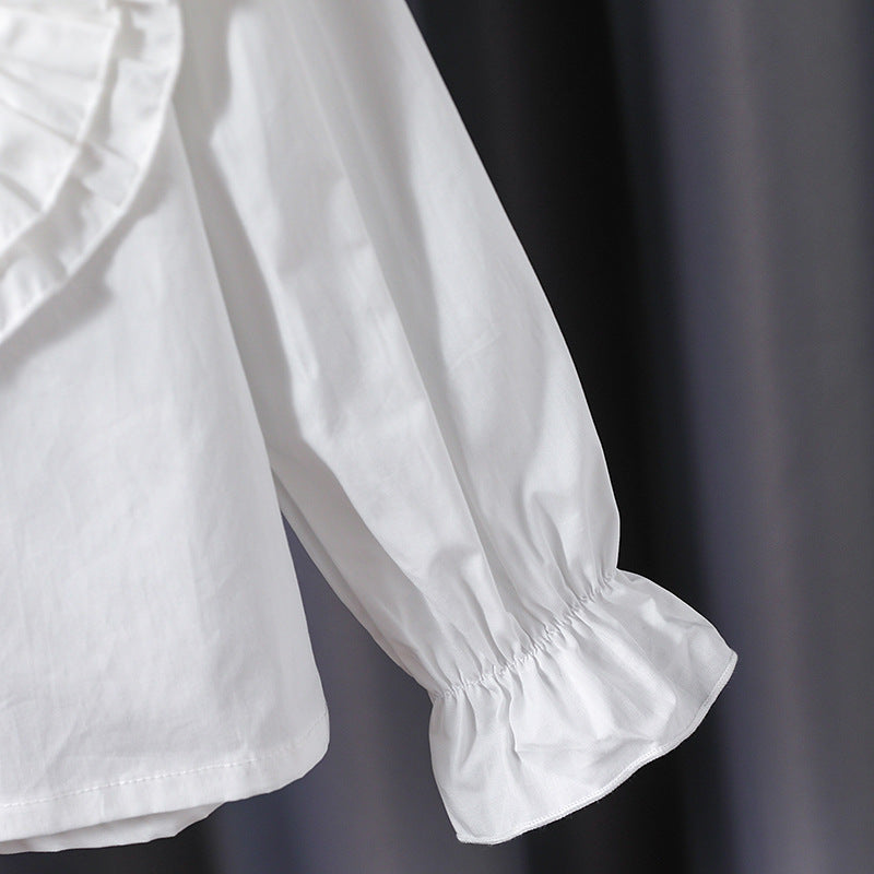 Mädchen verspielte Bluse mit Rüschendetails Drune