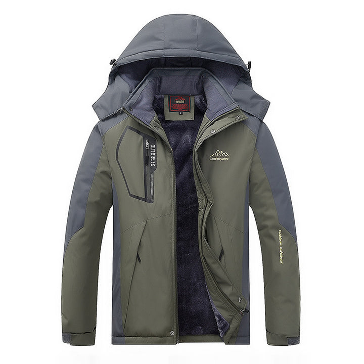 Herren technische Outdoorjacke mit herausnehmbarer Fleece‑Innenjacke und abnehmbarer Kapuze Drune