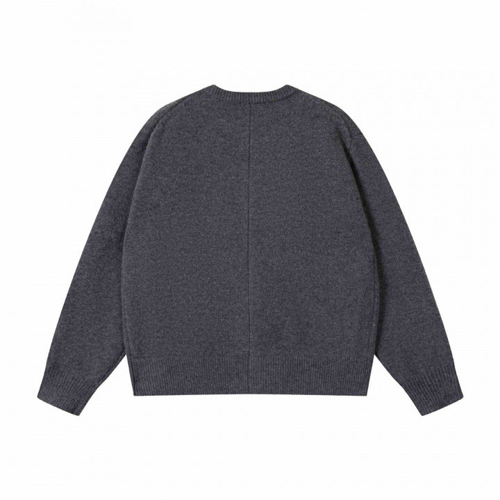 Unisex Boxiger Feinstrick-Cardigan mit Rundhals und durchgehender Knopfleiste Drune