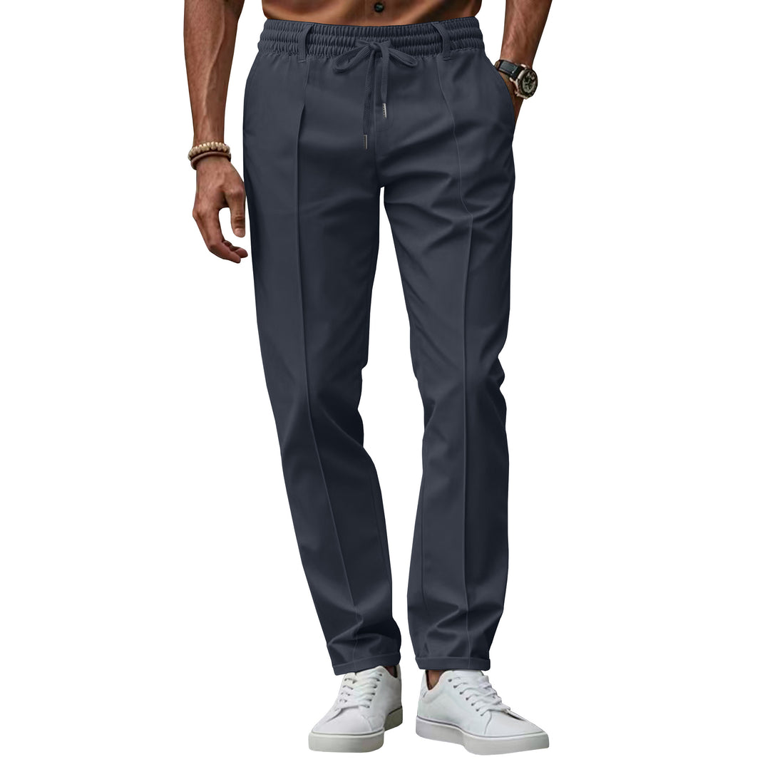 Herren nan lässige Chino-Jogginghose mit elastischem Bund und Bügelfalte Drune