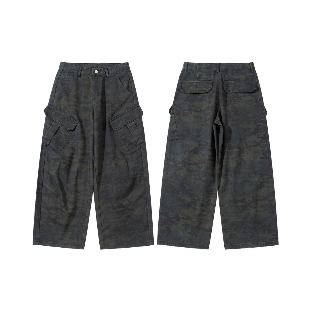 Damen Hochgeschnittene Cropped-Cargo-Hose im Utility‑Stil mit großen Klappentaschen Drune