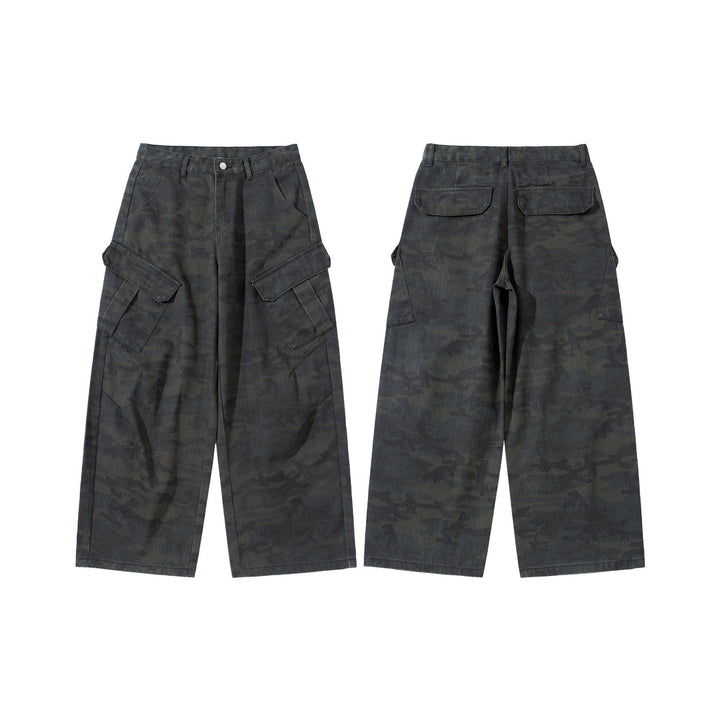 Damen Hochgeschnittene Cropped-Cargo-Hose im Utility‑Stil mit großen Klappentaschen Drune