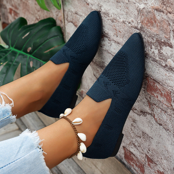 Damen Ballerinas mit kreativem Hahnentrittmuster und flexiblem Fußbett Drune