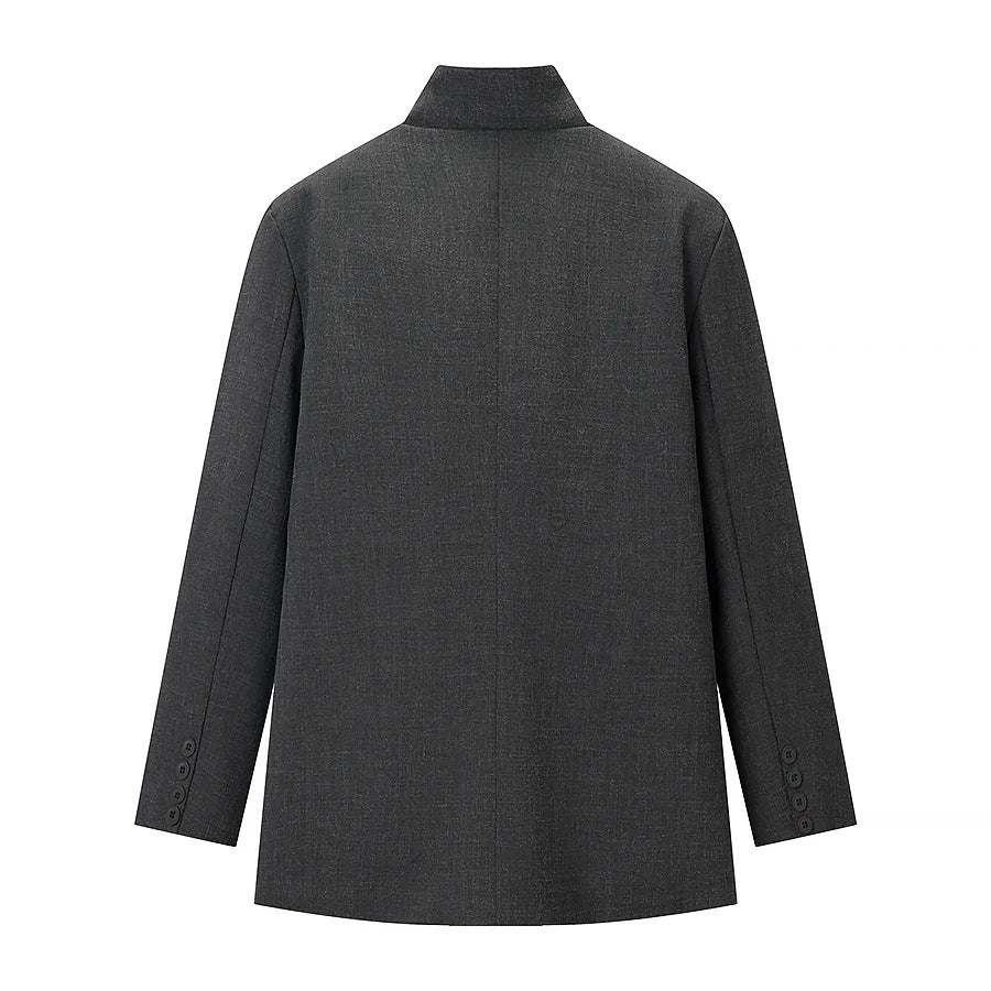 Herren nan kurzer Mantel mit Stehkragen asymmetrischer Knopfleiste und Pattentaschen Drune
