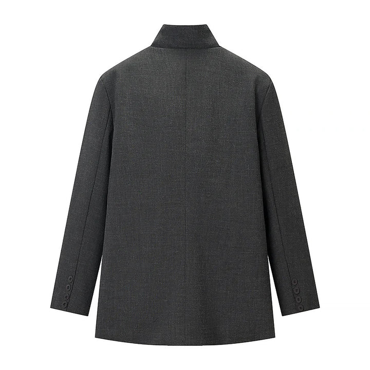 Herren nan kurzer Mantel mit Stehkragen asymmetrischer Knopfleiste und Pattentaschen Drune