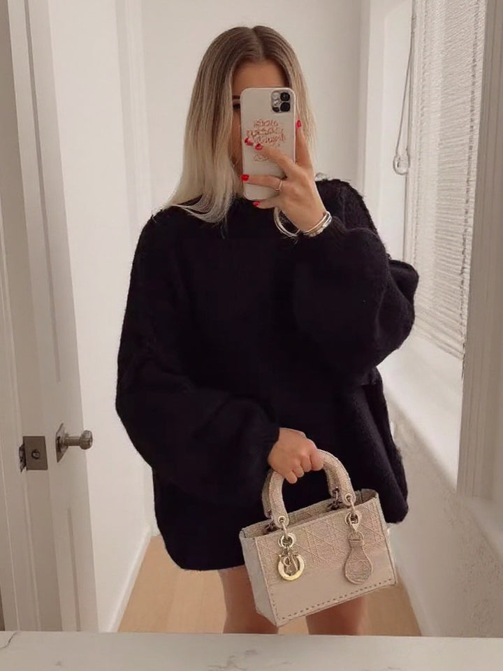 Damen oversized Strickpullover mit gemütlichem Schnitt und modernen Ärmeln Drune