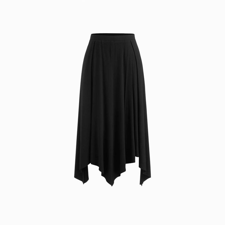 Damen Cropped-Cardigan mit Perlmuttknöpfen und asymmetrischem Zipfel-Midirock Drune