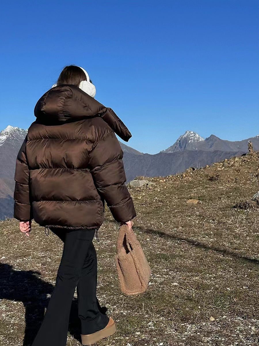 Damen gefütterte Outdoor-Jacke mit hochgeschlossenem Kragen und gestepptem Design Drune