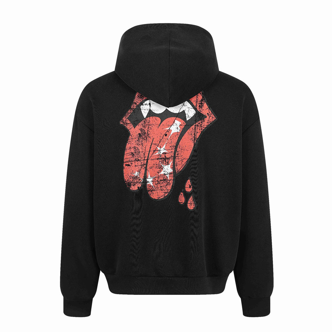 Unisex Kapuzen-Zipjacke im Oversize-Boxy-Schnitt mit Brustemblem Drune