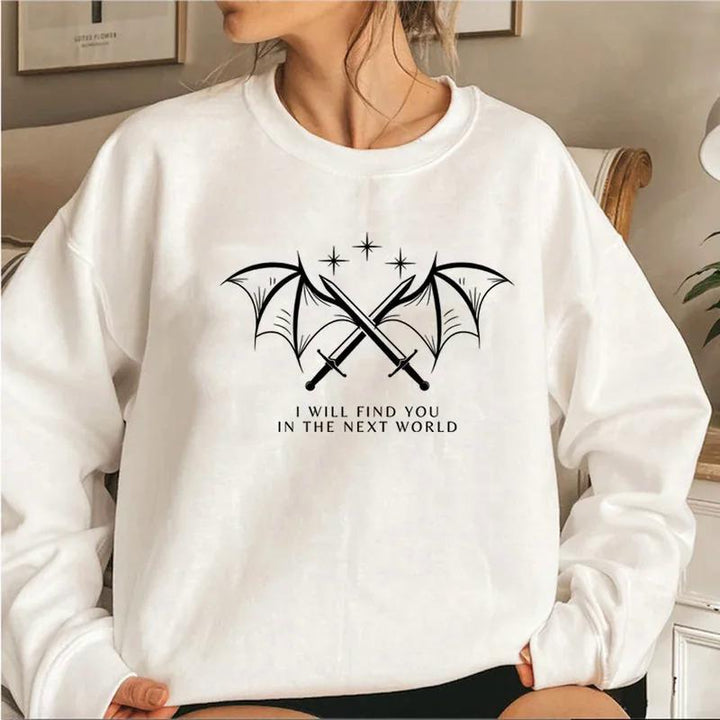 Damen Sweatshirt mit künstlerischem Grafikdesign und inspirierendem Schriftzug Drune
