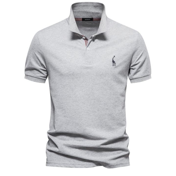 Herren Poloshirt aus atmungsaktiver Piqué-Baumwolle mit elegantem Stehkragen Drune