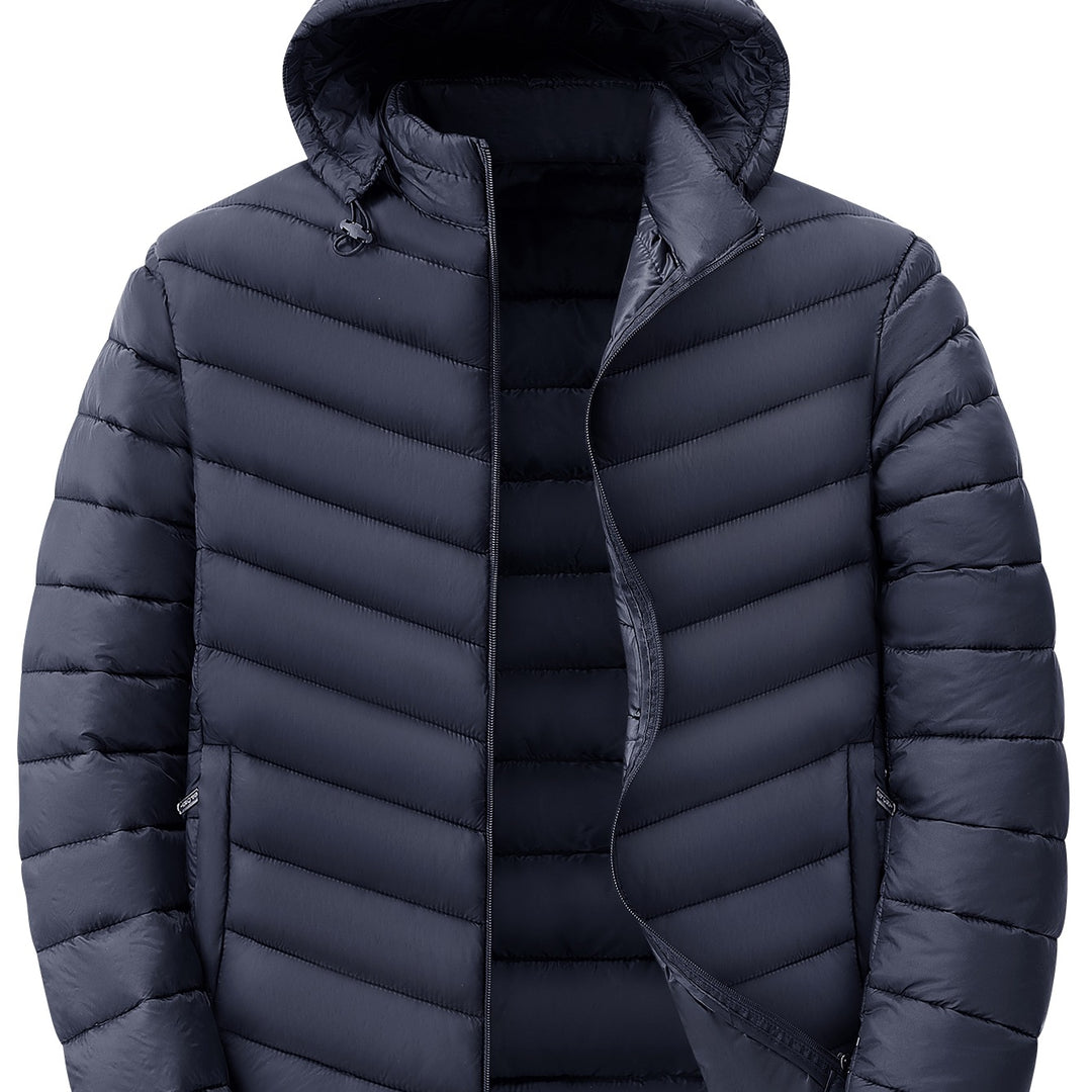 Herren Ultraleichte gesteppte Kapuzenjacke mit Thermofüllung & Packable‑Design Drune