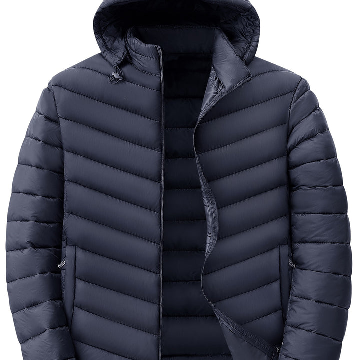 Herren Ultraleichte gesteppte Kapuzenjacke mit Thermofüllung & Packable‑Design Drune