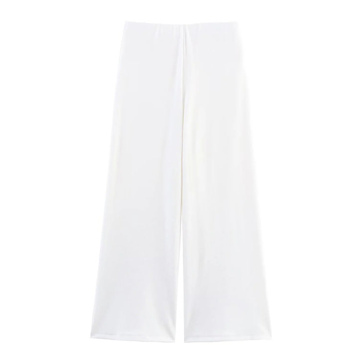 Damen 40+ weite Strickpalazzo‑Hose mit hoher Bundpassform und elastichem Komfortbund Drune