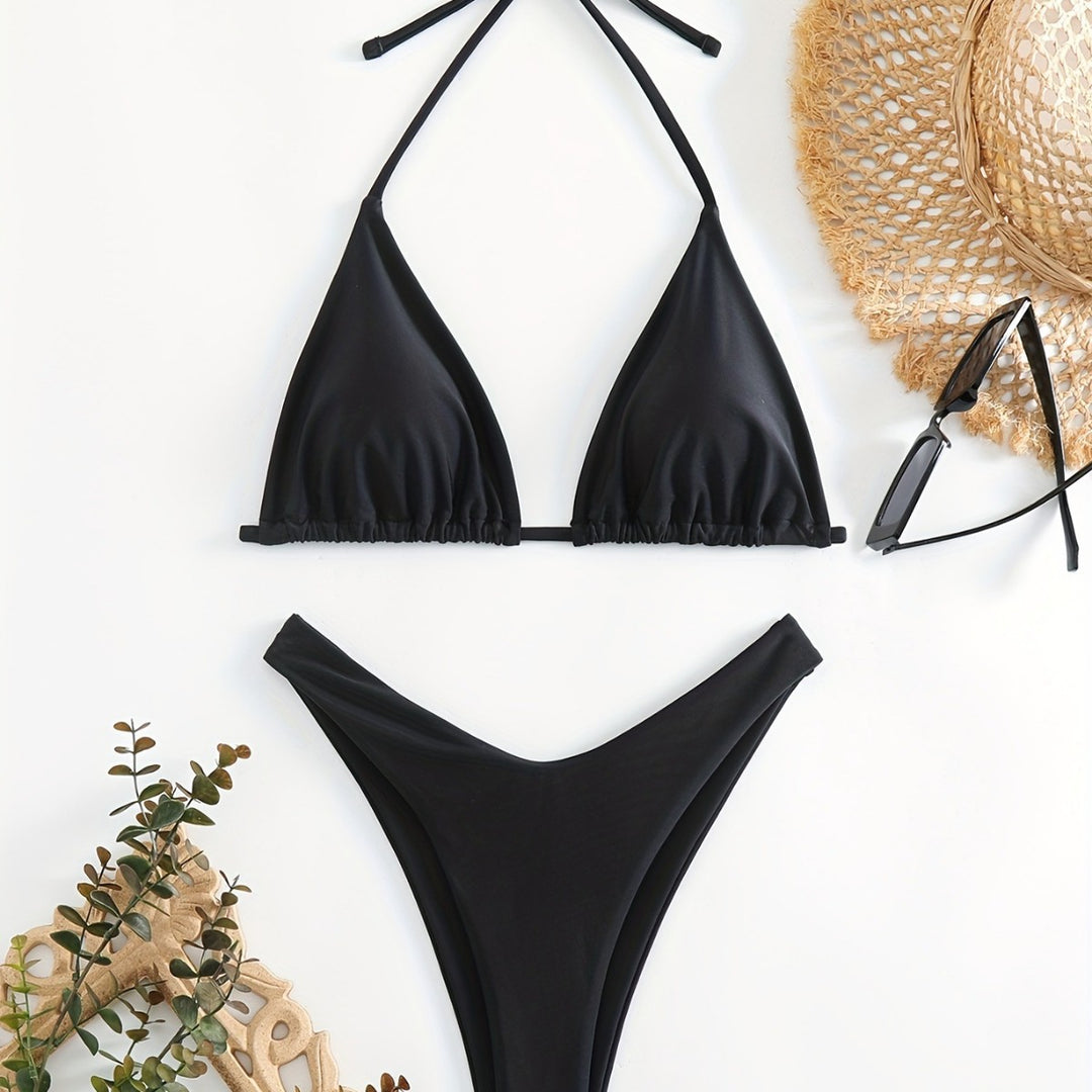Damen Triangel-Bikini-Set mit gerafftem Design Drune