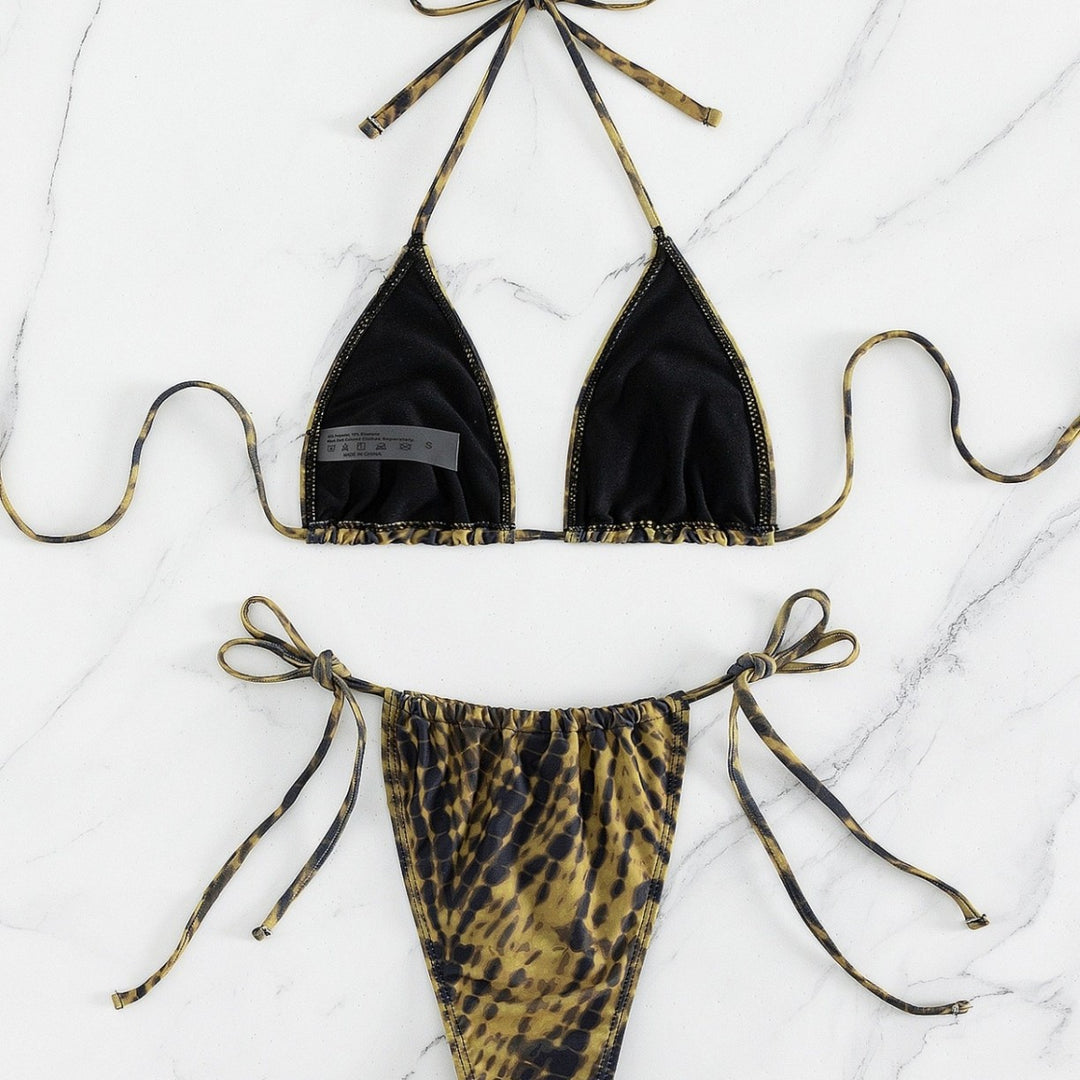 Damen Triangel-Bikini mit verstellbaren Schnürdetails Drune
