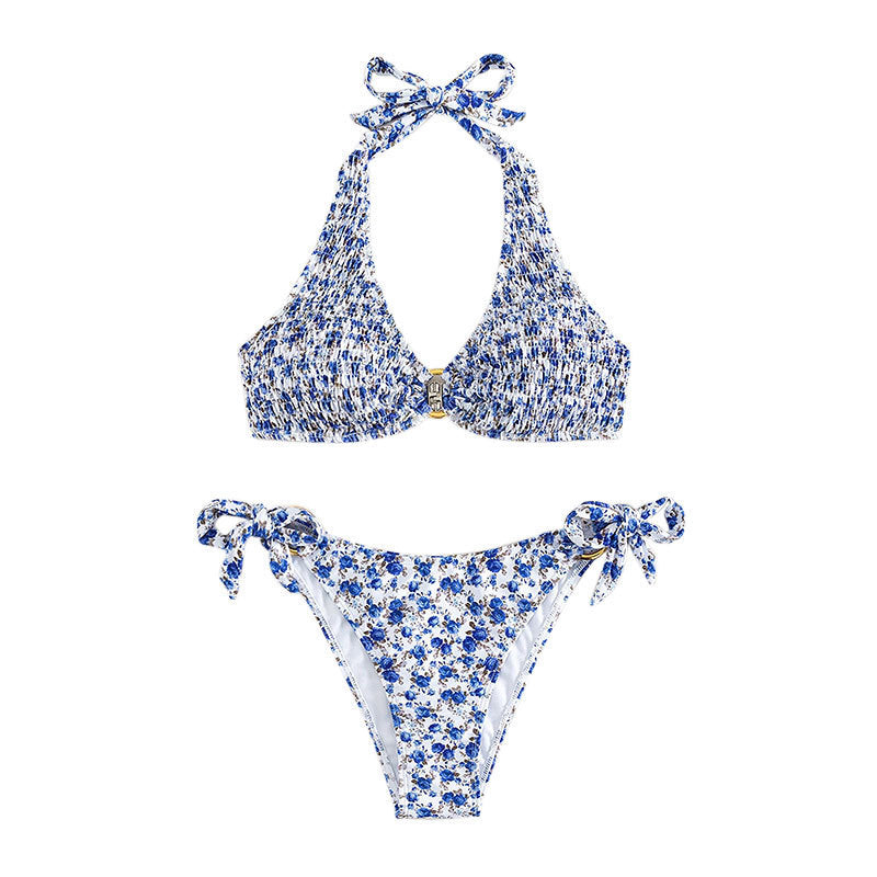 Damen Bikini-Set mit verstellbaren Trägern und floralem Muster Drune